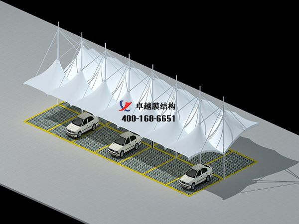    寶雞膜結(jié)構(gòu)車棚【寶雞市熱力有限責任公司-停車場】設計施工案例